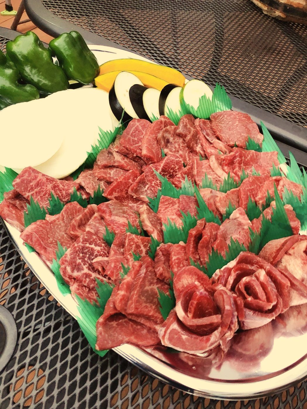 BBQの肉の盛り合わせ